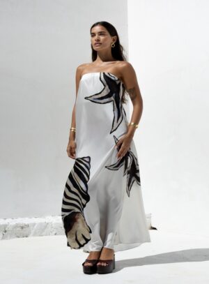 Nema Στράπλες Maxi Φόρεμα με Back Strap Detail