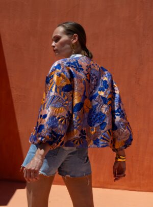 Bomber Jacket Jaquard Aveline Blue Nema